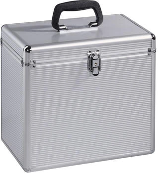 Hama LP-Koffer 50, Alu-Look, Silber
