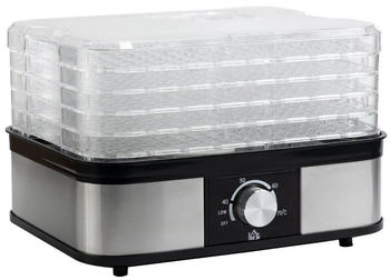 HomCom Dörrautomat mit Temperaturregler 5 Etagen Edelstahl Transparent 800-142V91 HomCom Dörrautomat mit Temperaturregler 5 Etagen Edelstahl Transparent 800-142V91