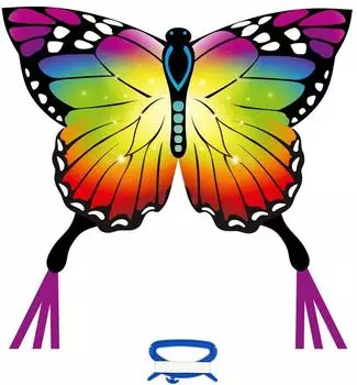 HQ Butterfly Kite Rainbow Einleiner Kinderdrachen 95x120cm (102223)