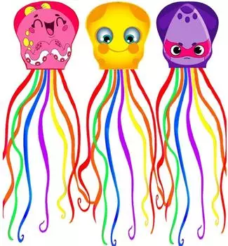 LuxusKollektion Cartoon-Oktopus-Drachen 3er-Pack, für Kinder und Erwachsene