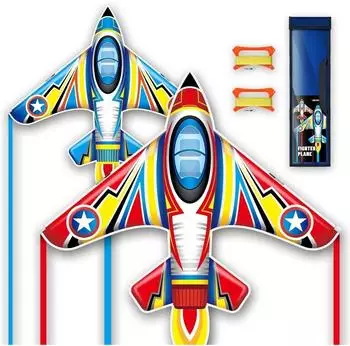 LuxusKollektion Flugdrachen 2er-Set blau & rot, Kinder, 3m Schwanz, 149x147cm