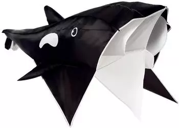 Wolkenst&uuml;rmer Willi the Whale Einleinerdrachen schwarz-wei&szlig;