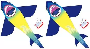 LuxusKollektion Shark Kite Easy Flyer Drachen 190cm, 2er-Set