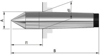 Röhm Zentrierspitze Typ 665 MK4 fest mit voller Spitze Spitzenwinkel 60 Grad (13712)
