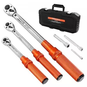VEVOR Klick-Drehmomentschl&uuml;ssel Set 3-teilig 1/4"+3/8"+1/2" 72 Z&auml;hne bidirektional