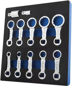 Gunpla Drehmomentadapter-Set 12-teilig SAE 12-Punkt 3/8 Zoll Chrom-Molybd&auml;n-Stahl