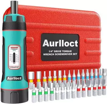 LuxusKollektion Drehmomentschraubendreher 1/4", 1-8Nm, 31 Bits & Adapter