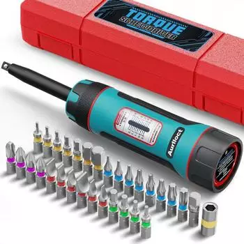 LuxusKollektion Drehmomentschraubendreher-Set 32-teilig, 0,4-2,4Nm, langer Schaft, S2-Stahlbits