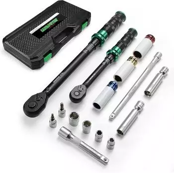 LuxusKollektion Drehmomentschlüssel-Set 60-220Nm, 3/8" und 1/2", 15-teilig