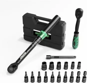 LuxusKollektion Drehmomentschlüssel Fahrrad Set 1/4 Zoll 5-25Nm, 19-teilig