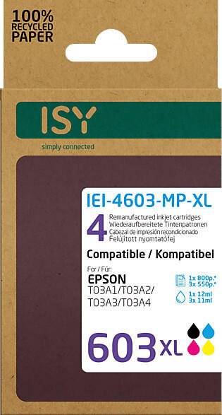 ISY IEI-4603-MP-XL ersetzt Epson 603XL 4er Pack