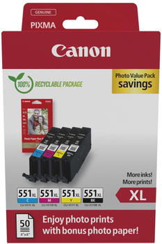 Canon CLI-551XL Photo Value Pack 4-farbig (6443B008)