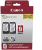 2 Canon Tinten 8287B008 Value Pack PG-545 + CL-546 4-farbig + Papier