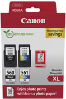 Canon "PG-560XL Schwarz und CL-561XL Farbe + Fotopapier Vorteilspack"
