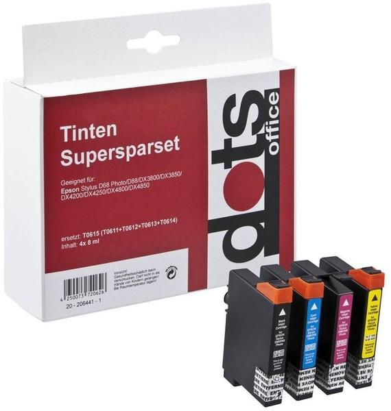 Dots Office 1603,4005 ersetzt Epson T0615 4er--Pack