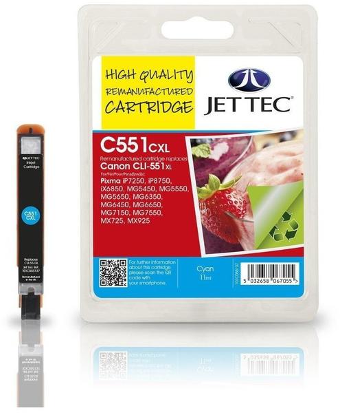 JetTec CL51C ersetzt Canon CLI-551C cyan