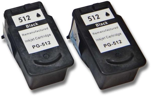 vhbw 2x Druckerpatronen Tintenpatronen Set für Canon Pixma MX410, MX420, MP252, MP272 wie Canon PG-512, PG-512XL.