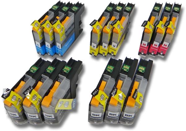 vhbw 15x Druckerpatronen Tintenpatronen Set mit Chip für Brother DCP-J 132 W, 152 W, 152 WR, 4110 D