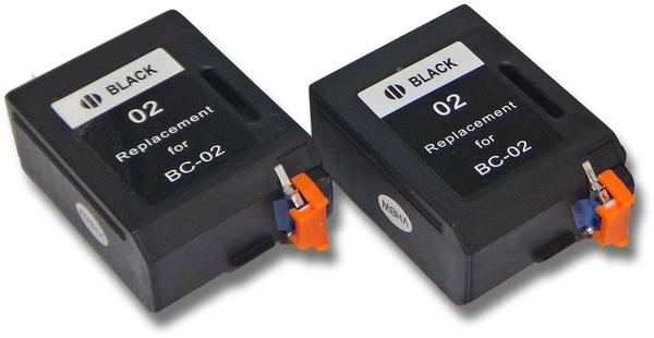 vhbw 2x Druckerpatronen Tintenpatronen Set für Canon Fax B200S, B220, B300, B310, B320 F, B340, B340 F, B360, B400 wie Canon BC-01, BC-02, BX-02.