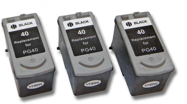 vhbw 3x Druckerpatronen Tintenpatronen Set für Canon Pixma mx300, mx310 wie Canon PG-40, PG-50.