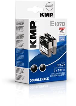 KMP E107D ersetzt Epson T0711 schwarz Doppelpack