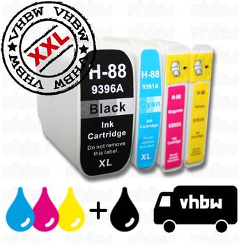 vhbw SET 4 DRUCKERPATRONEN TINTENPATRONEN DRUCKERPATRONE TINTENPATRONE HP 88-SERIE für HP 88 Serie etc. - mit Chip!
