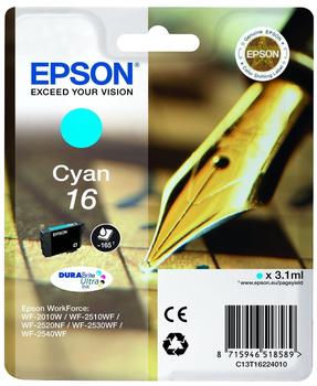 Epson 16C 13 T 16224010 Tintenpatrone cyan original - passend für Epson WorkForce