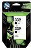 HP 339 2er-Pack Black Inkjet Print Cartridges Schwarz Tintenpatronen (Schwarz,
