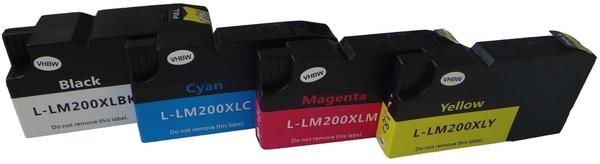 vhbw Druckerpatronen Tintenpatronen Set für Lexmark OfficeEdge Pro 4000, 4000C, 5500, 5500T wie 200XL, 210XL.