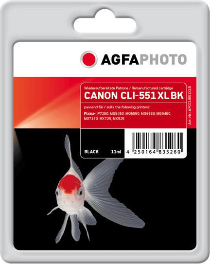 AgfaPhoto APCCLI551XLB ersetzt Canon CLI-551XL BK schwarz