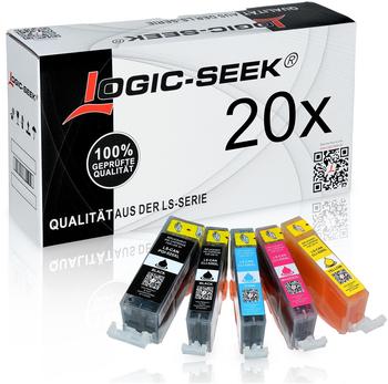 Logic-Seek Logic-Seek Tintenpatrone für Canon PGI-525 CLI-526 mit Chip, 20er Set