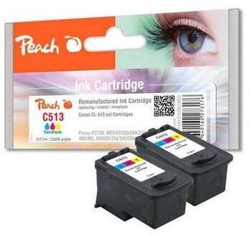 Peach Doppelpack Druckköpfe color kompatibel zu Canon CL-513
