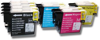 vhbw ersetzt Brother LC-980 10er Pack