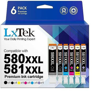 LxTek ersetzt Canon PGI-580XXL / CLI-581XXL 6er Pack