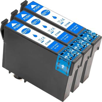 ESMOnline ersetzt Epson T0712 cyan 3er Pack