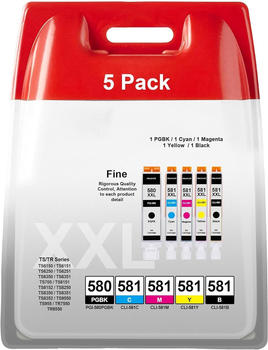 HALLOLUX ersetzt Canon CLI-581XXL / PGI-580XXL 5er Pack