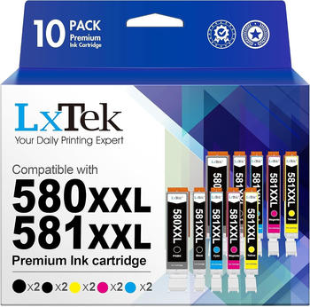 LxTek ersetzt Canon PGI-580XXL / CLI-581XXL 10er Pack