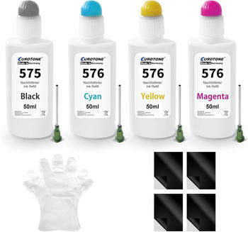 Eurotone Refillset f&uuml;r Canon PG-575XL / CL-576XL 4er Pack