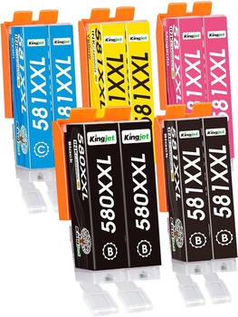Kingjet ersetzt Canon PGI-580XXL / CLI-581XXL 10er Pack