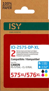 ISY ersetzt Canon PG-575XL / CL-576XL schwarz + color