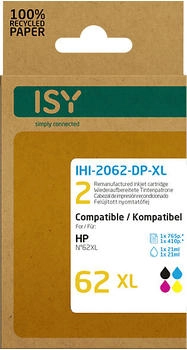 ISY ersetzt HP 62XL schwarz + color