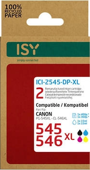ISY ersetzt Canon PG-545XL/CL-546XL schwarz + color