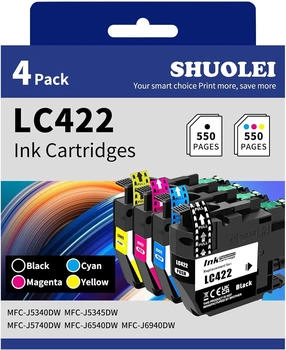 SHUOLEI ersetzt Brother LC-422 4er Pack