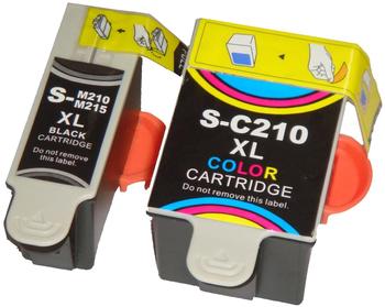 vhbw SET 2 DRUCKERPATRONEN TINTENPATRONEN DRUCKERPATRONE TINTENPATRONE kompatibel zu SAMSUNG INK-M210, INK-M215 black, INK-C210 Colour, 3-Farbig