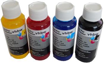 vhbw Nachfülltinte Set Schwarz, Cyan, Magenta, Yellow für Epson Stylus Office BX310, BX310FN, BX320FW, BX525, BX525WD, BX535WD, BX600, BX600FW.