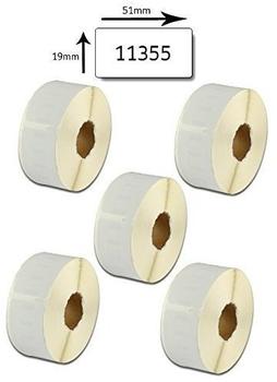Bubprint Dymo Labelwriter 5x Etikettenrolle kompatibel für Dymo 11355 S0722550 51x19mm SET
