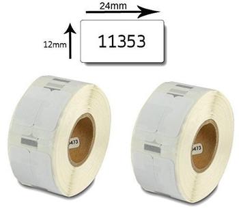 Bubprint Dymo Labelwriter 2x Etikettenrolle kompatibel für Dymo 11353 S0722530 25x13mm SET