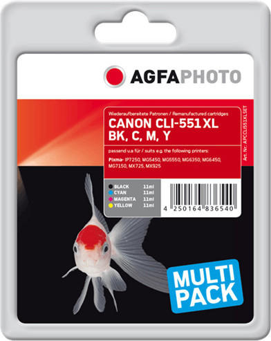 AgfaPhoto APCCLI551XLSET ersetzt Canon CLI-551XL