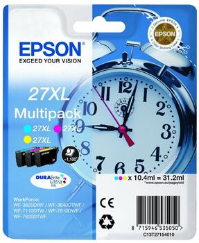 Epson WorkForce WF-7610 DWF Tinten Sparset C13T27154010 27 Original XL Cyan, Magenta, Gelb