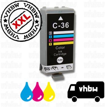 vhbw TINTENPATRONE DRUCKERPATRONE Drucker Tinte Patrone Inkjet 4-farbig bunt colour color kompatibel zu CANON Pixma ip100, ip100v, ip 100 v, ip110